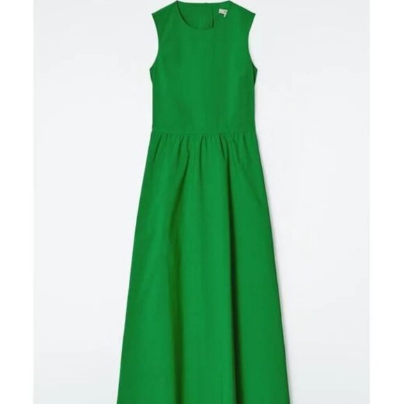 COS Open Back Max Dress - GREEN size 34 NWT - Picture 1 of 3